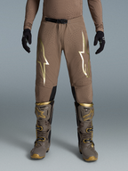 Spodnie Alpinestars Supertech Air Gold edycja limitowana, brązowe i złote męskie spodnie motocrossowe, wentylowany rip-stop.