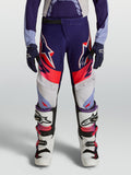 Alpinestars Supertech Dyna, młodzieżowe spodnie motocrossowe, fioletowe i różowe fluo, elastyczny materiał rip-stop