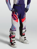 Alpinestars Spodnie Supertech Dyna Młodzieżowe, fioletowe i różowe fluo spodnie motocrossowe, elastyczny rip-stop.