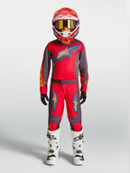 Spodnie Fluid Hunt młodzieżowe Alpinestars, czerwone i szare spodnie motocrossowe off-road, sportowy krój.