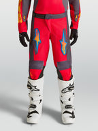 Alpinestars spodnie Fluid Hunt młodzieżowe, czerwone i szare spodnie motocrossowe off-road, ergonomiczny krój 3D.
