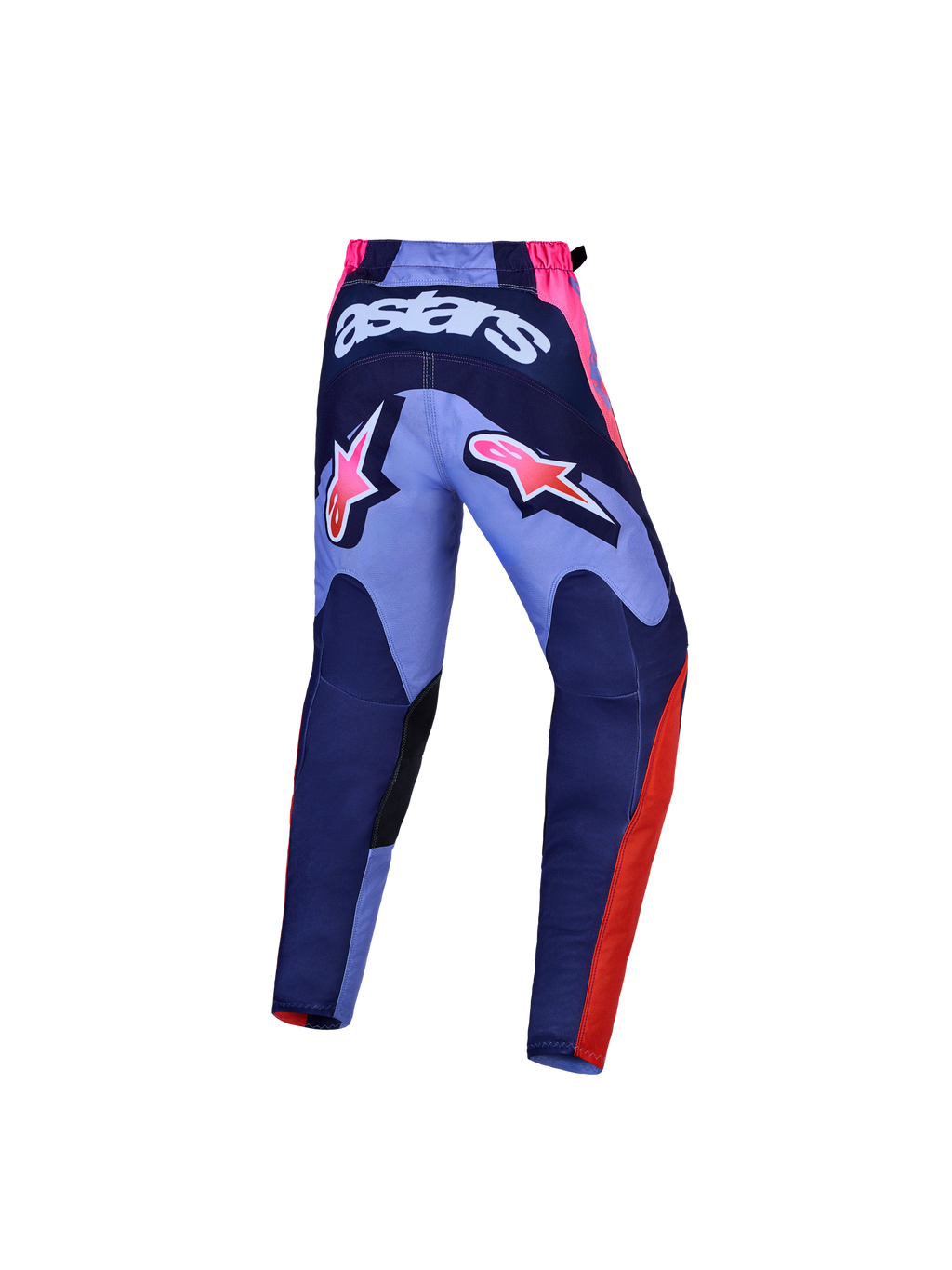 Spodnie Fluid Hunt Młodzieżowe Alpinestars, fioletowe spodnie motocrossowe, widok z tyłu, wytrzymały poliester 600D.