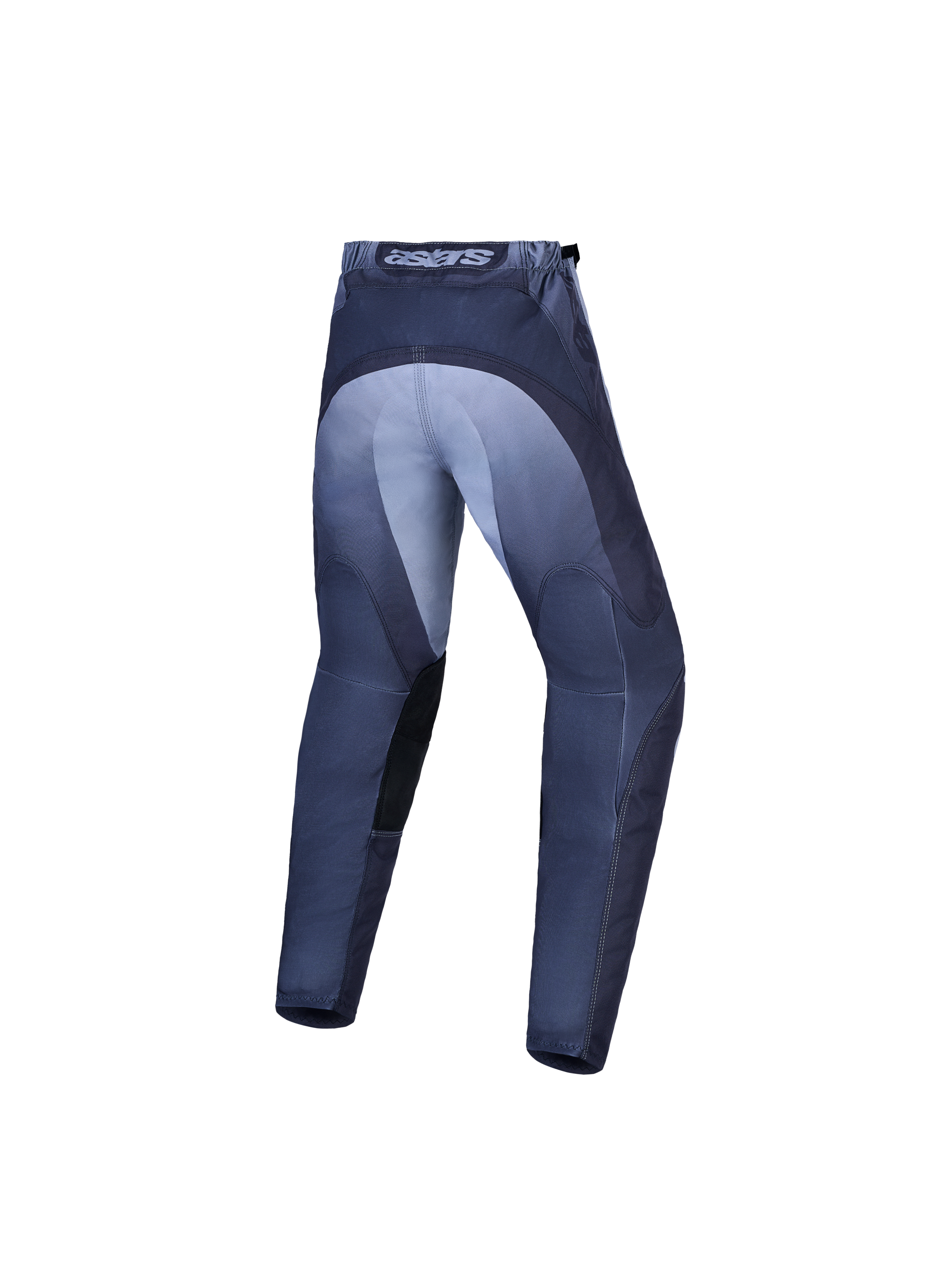Alpinestars spodnie Fluid Amber młodzieżowe, szare i fioletowe spodnie motocrossowe, wzmocnione siedzenie i krój 3D, tył