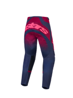Alpinestars Stella Techstar Swan, damskie spodnie motocrossowe, karmazynowe i ciemnoszare, widok z tyłu z różowym logo.