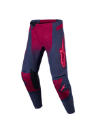 Alpinestars Stella Techstar Swan, damskie spodnie motocrossowe, szaro-czerwone, z perforowanymi panelami wentylacyjnymi.
