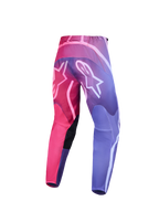 Alpinestars Stella Fluid Kepler, damskie spodnie motocrossowe, różowy i fioletowy gradient, widok z tyłu z białym logo Astars.
