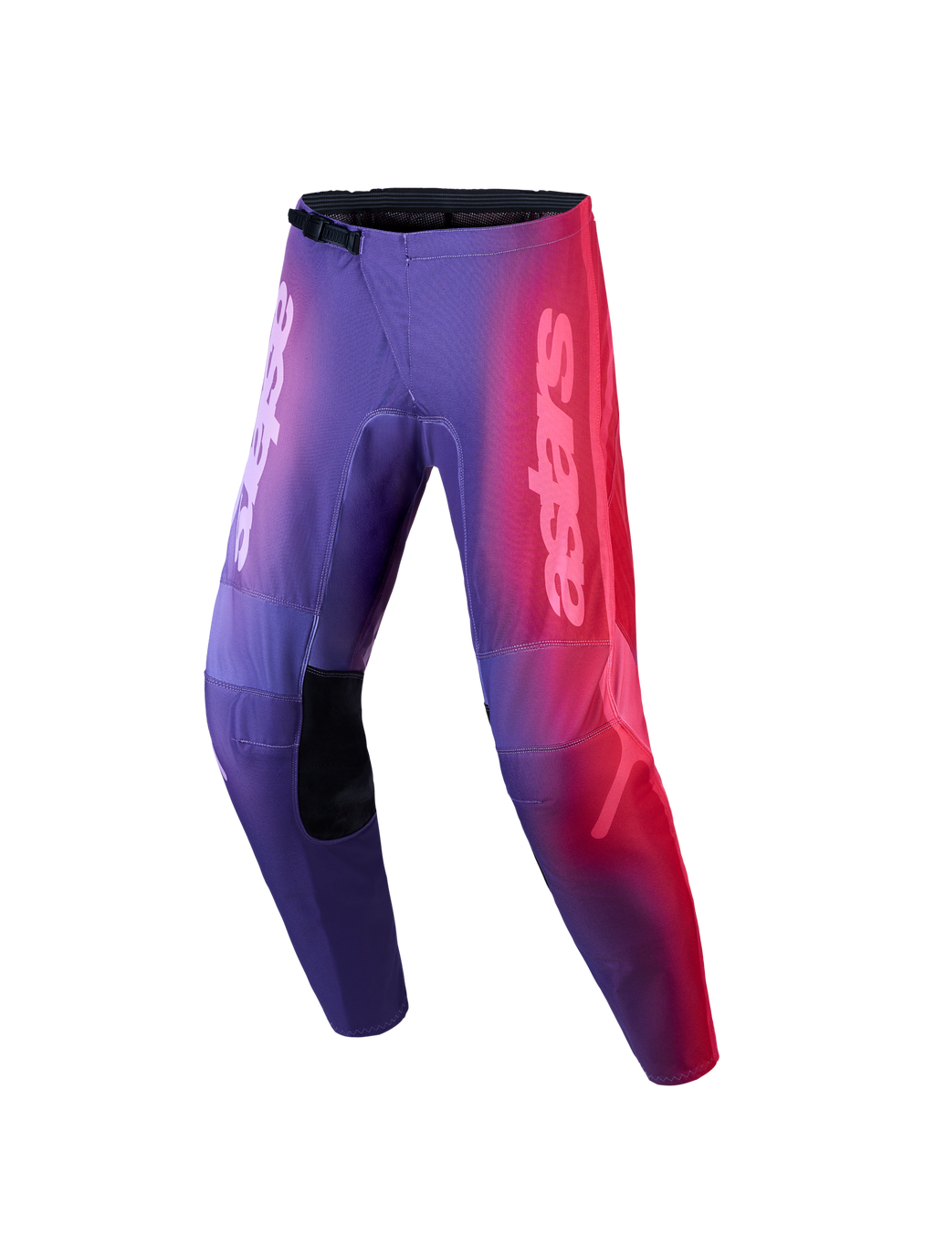 Alpinestars Stella Fluid Kepler, damskie spodnie motocrossowe, fioletowy i czerwony gradient, logo astars, wytrzymała konstrukcja do wyścigów terenowych off-road.
