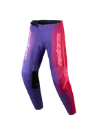 Spodnie Stella Fluid Kepler, damskie spodnie motocrossowe, fioletowy i czerwony gradient, ergonomicznie profilowane nogawki, czarne wzmocnienia na kolanach.