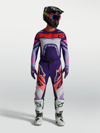 Alpinestars Supertech Dyna Jersey, Men's Motocross Racing Top, Light Violet and Deep Purple with Pink Fluo accents.