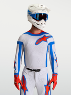 Alpinestars koszulka Supertech Vesta, męska koszulka motocrossowa, jasnoliliowa, czerwona, niebieskie akcenty, mesh