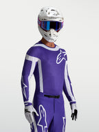 Alpinestars Supertech Vesta Jersey, Deep Blue and White Motocross Jersey with laser-cut ventilation and athletic race fit.