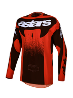 Alpinestars Techstar Swan Jersey, Men's motocross racing jersey in Cardinal Red and Black, performance stretch fabric.