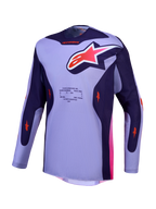 Alpinestars Racer Air Hunt, fioletowa koszulka motocrossowa z oddychającej siatki z różowymi akcentami