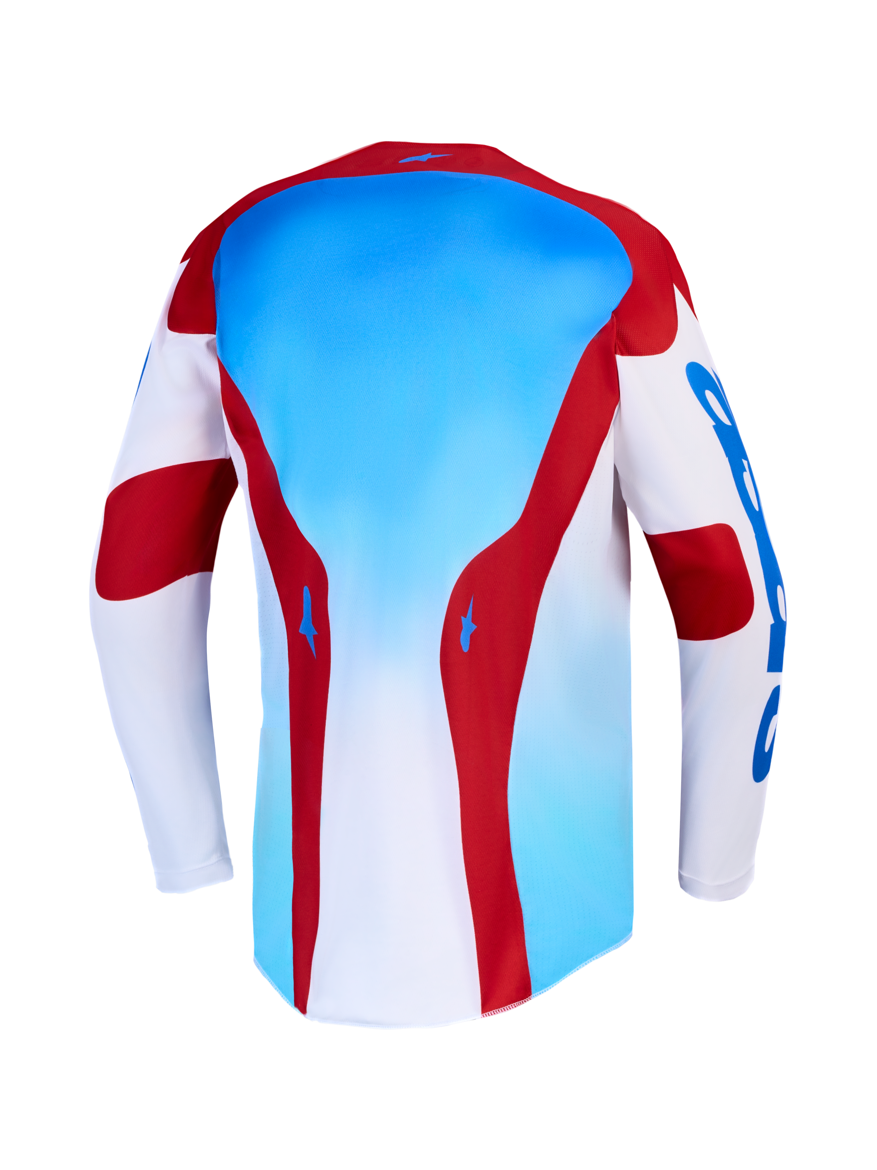Alpinestars Racer Hunt Jersey AND Racer Hunt Gear Set, Motocross Jersey, Blue, Red and White, polyfabric, rear view.
