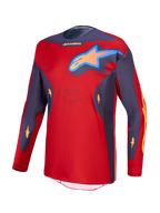 Alpinestars koszulka Racer Hunt, męska koszulka MX, czerwona i szara, materiał odprowadzający wilgoć, logo z gwiazdą