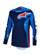 Alpinestars Racer Hunt Jersey, Motocross Performance, Men's, Strong Blue and Red, moisture-wicking polyfabric construction.