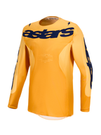 Alpinestars Racer Amber Jersey and Gear Set, orange and deep blue motocross jersey featuring moisture-wicking polyfabric.