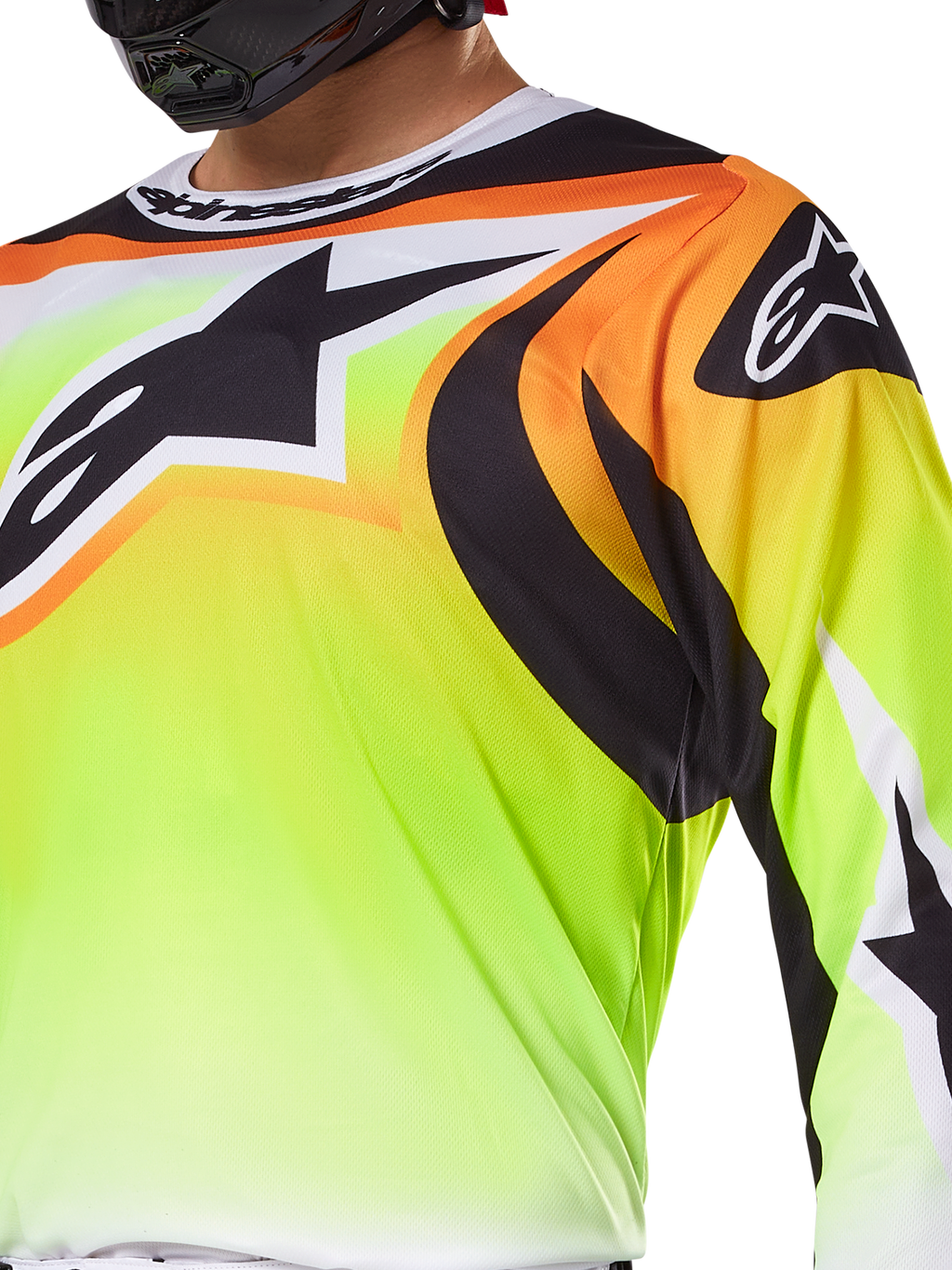 Alpinestars 2025 Fluid Wurx Gear Set, koszulka i spodnie motocrossowe, żółte, z wyrazistymi czarnymi grafikami i oznaczeniami marki, wyczynowa odzież wyścigowa dla motocyklistów off-road i motocrossowych