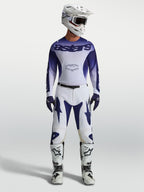 Alpinestars Racer Air Amber 2027, męska koszulka i zestaw odzieży motocrossowej, niebieski i biały, oddychająca siatka.