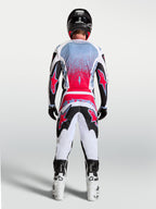 Alpinestars 2027 Fluid Drag Gear Set, biało-czerwony męski zestaw motocrossowy, polifabryka, widok z tyłu na pełny strój.