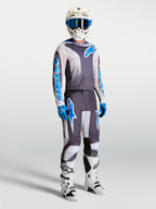 Alpinestars Fluid Drag Gear Set, męski zestaw do motocrossu, szary i niebieski komplet z koszulką i spodniami.
