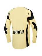 Alpinestars Techstar Atrox Motocross Jersey, Men's, Yellow and Black, back view with ASTARS logo and laser perforations.