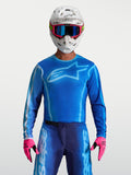Alpinestars Koszulka Fluid Kepler, niebieska męska koszulka motocrossowa z lekkiego poliestru, ergonomiczny krój