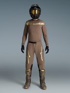 Alpinestars Supertech Air Gold Edycja Limitowana, brązowy i złoty męski zestaw motocrossowy, atletyczny krój z wentylacją