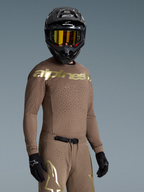 Alpinestars Limited Edition Supertech Air Gold Gear Set, Earth Brown and Gold motocross kit with laser-cut ventilation.