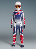Alpinestars zestaw Techstar Unity edycja limitowana, męski strój motocrossowy, biały, niebieski i czerwony.
