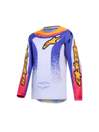 Alpinestars Youth Fluid Drag, młodzieżowa koszulka motocrossowa, niebieska i złota, oddychający materiał poliestrowy