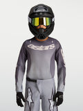 Alpinestars koszulka Fluid Amber młodzieżowe, szara i piaskowa oddychająca koszulka motocrossowa do jazdy terenowej.