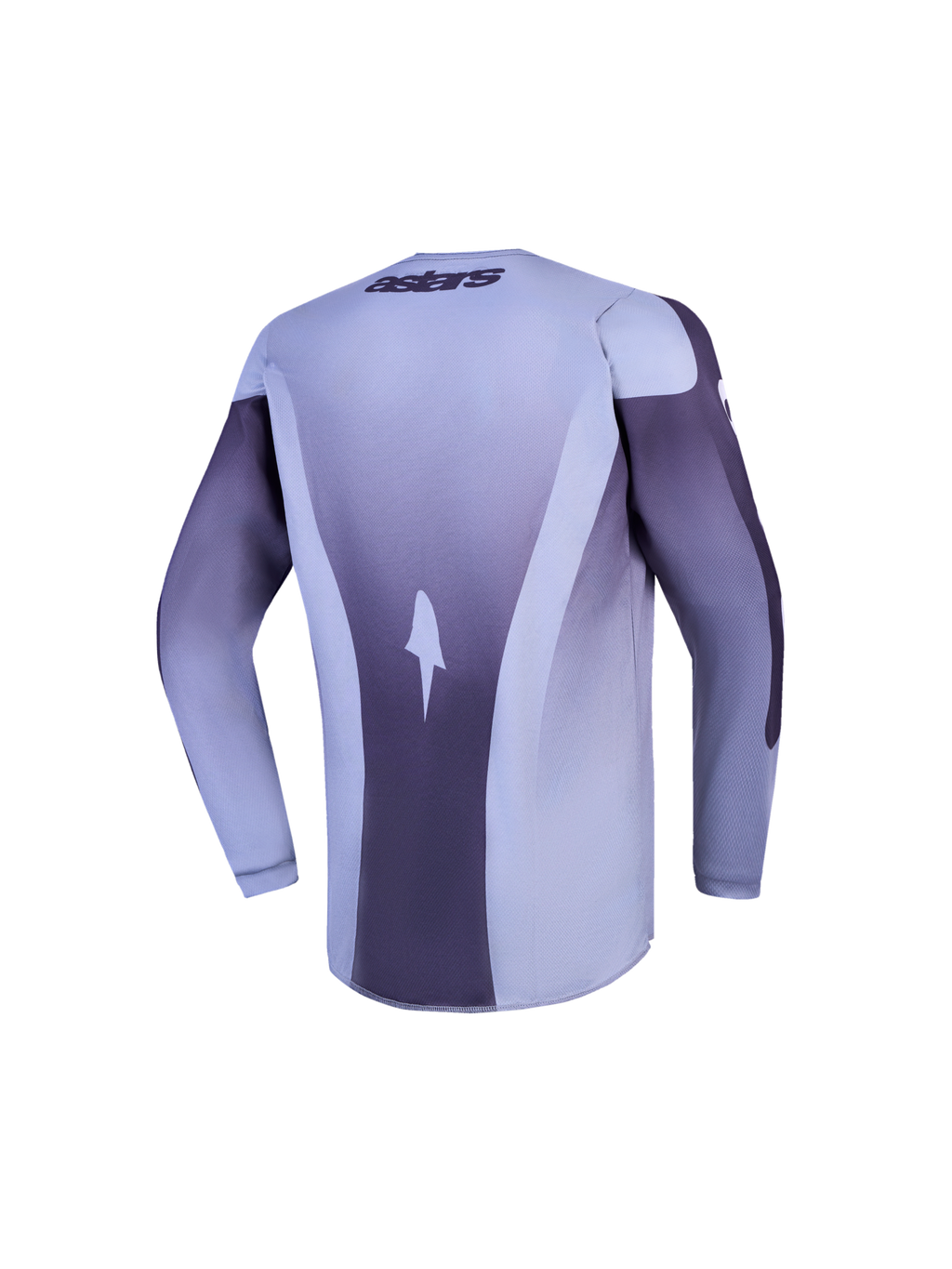 Alpinestars Fluid Amber, młodzieżowa koszulka motocrossowa z długim rękawem, szara i fioletowa, widok z tyłu.