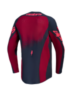Alpinestars Stella Techstar Swan, czerwona i ciemnoszara damska koszulka motocrossowa z laserową wentylacją, widok z tyłu