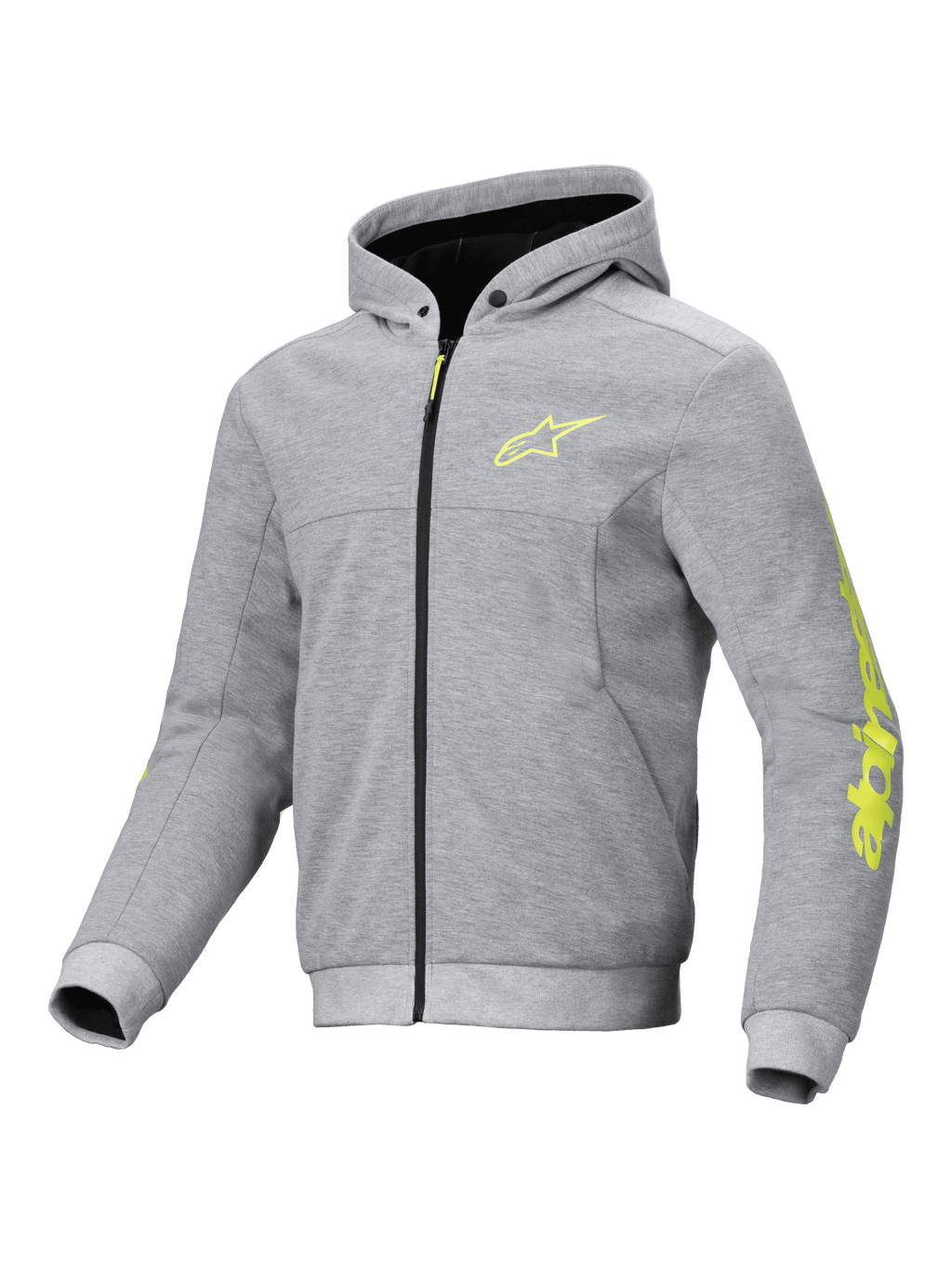 Kurtka z kapturem Chrome V2 Sport Alpinestars, męska miejska bluza motocyklowa, szara i jaskrawożółta, techniczny polar, CE