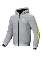 Kurtka z kapturem Chrome V2 Sport Alpinestars, męska miejska bluza motocyklowa, szara i jaskrawożółta, techniczny polar, CE