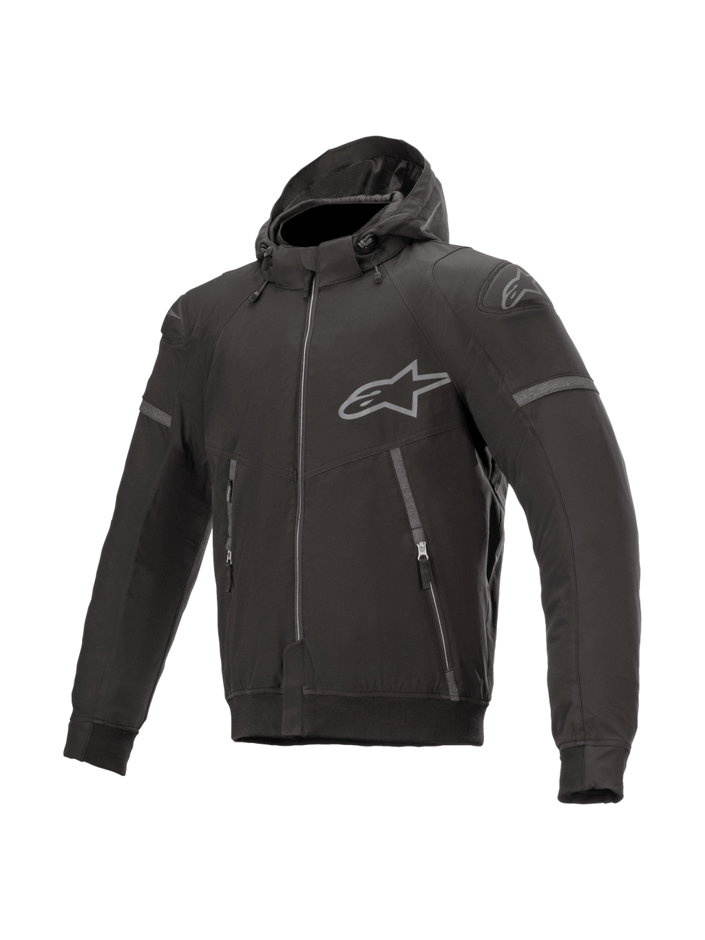 Alpinestars Kurtka z kapturem Sektor Tech V2, męska kurtka motocyklowa miejska, czarna, wiatroodporna powłoka 3L, z certyfikatem CE i ochraniaczami Nucleon Flex Plus.