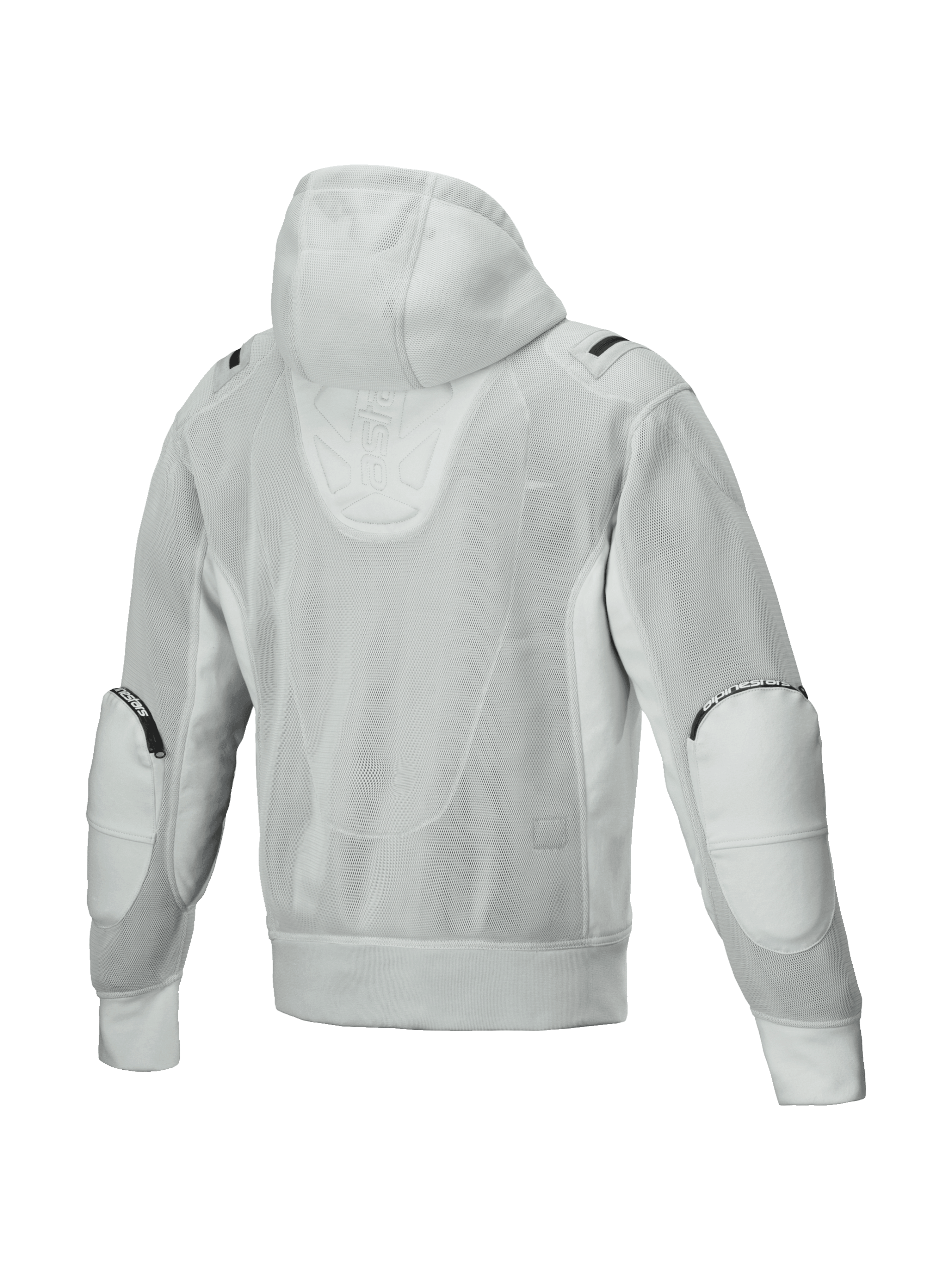 Alpinestars Moflow Air Tech Hoodie, męska kurtka motocyklowa z kapturem, szara, wentylowana konstrukcja siatkowa, styl miejski, Tech-Air Ready, widok z tyłu
