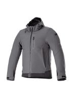 Alpinestars Neo Waterproof Hoodie, szara męska kurtka motocyklowa z kapturem, wodoodporny materiał softshell, styl miejski