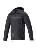 Alpinestars Sherpa Hoodie, czarna męska bluza motocyklowa anorak, wiatroodporny softshell, Tech-Air Ready, styl miejski.