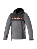 Alpinestars Sherpa, szaro-czarna bluza motocyklowa softshell, wiatroodporny anorak miejski z czerwonym logo.