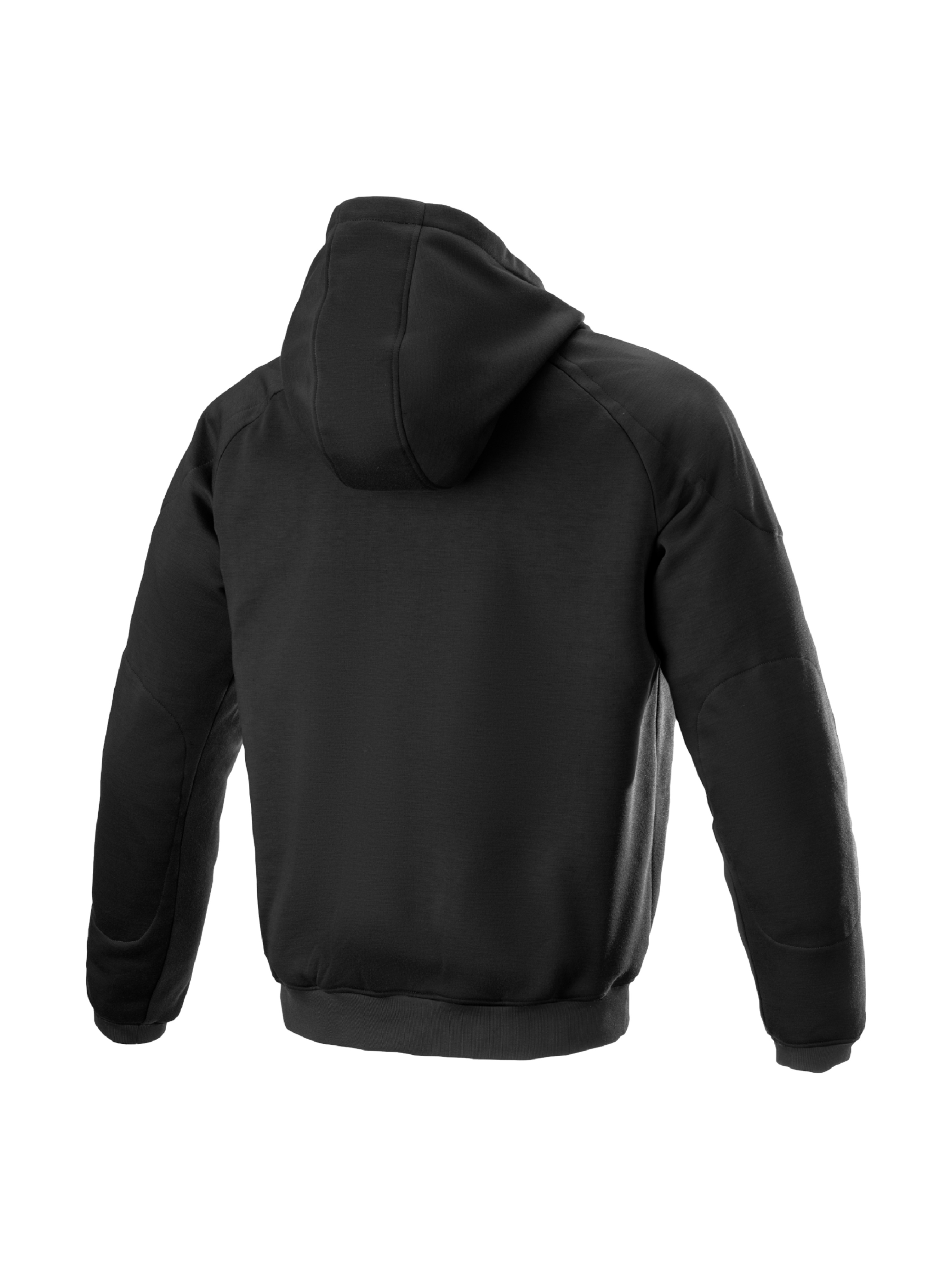 Alpinestars Ageless Hoodie, czarna męska miejska kurtka motocyklowa z kapturem, tekstylna, widok z tyłu i ochrona