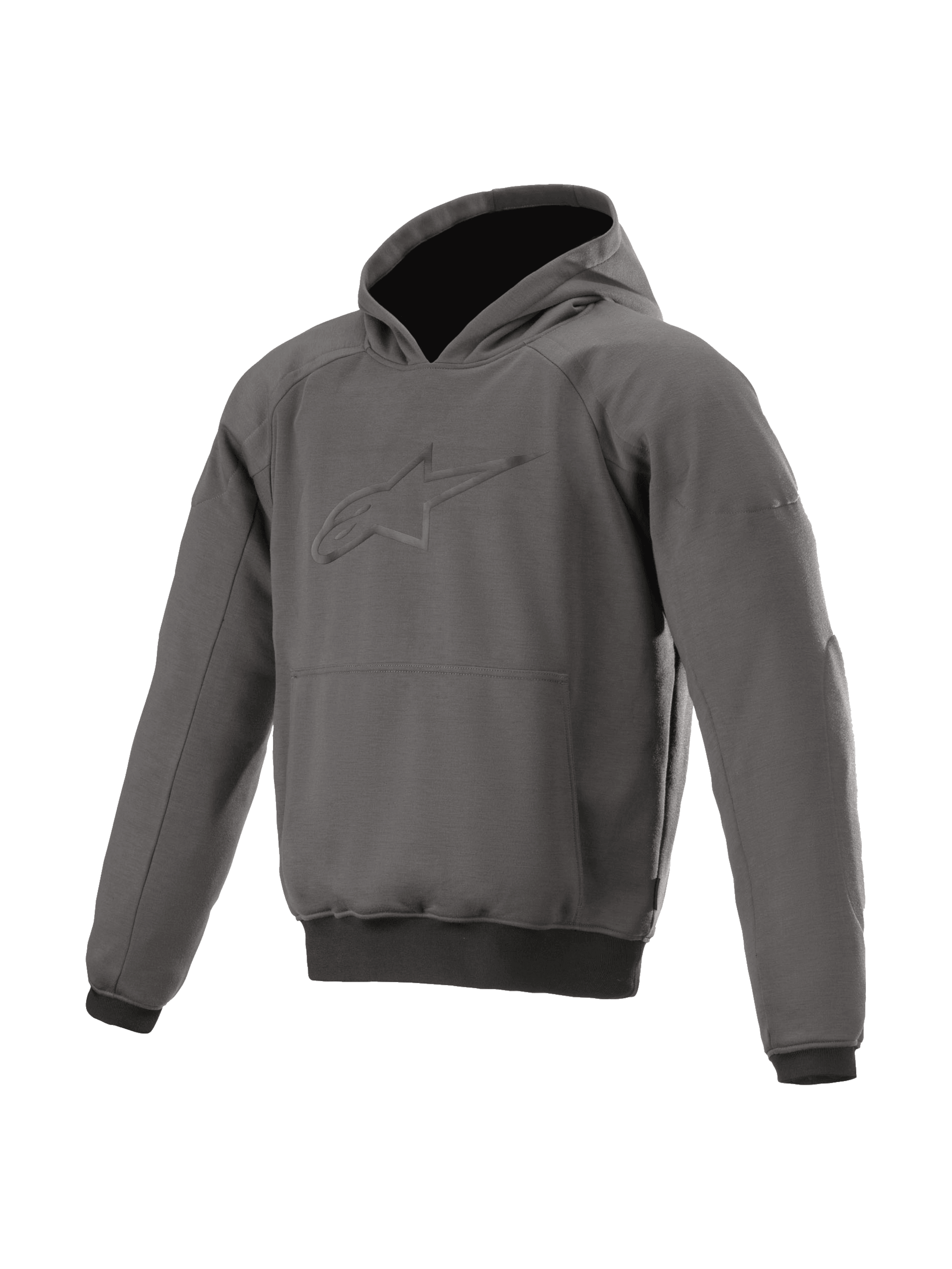 Alpinestars Ageless Hoodie, gray asphalt melange urban motorcycle riding jacket with protective armor.