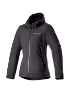 Alpinestars Stella Neo Waterproof Hoodie, damska kurtka motocyklowa z kapturem, czarna, wodoodporna, certyfikowana CE.