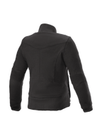 Alpinestars Polar Banshee, damska miejska kurtka motocyklowa, czarna, ochrona Kevlar i prążkowane detale, widok z tyłu.