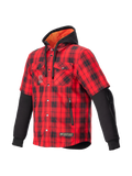 Alpinestars MO.ST.EQ Tartan, męska koszula motocyklowa miejska, czerwono-czarna, ochraniacze Nucleon Flex Plus, certyfikat CE