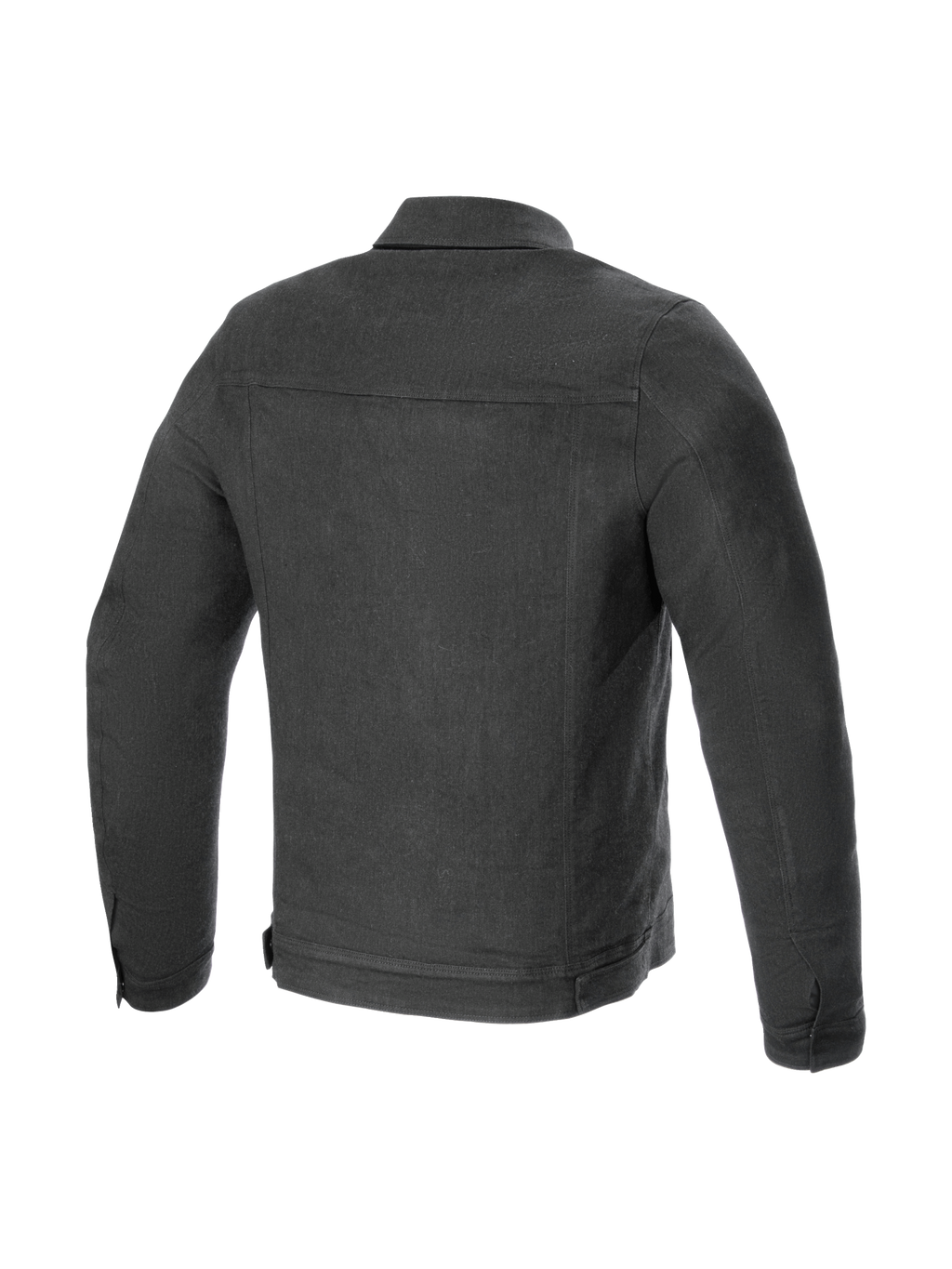 Alpinestars Garage Jacket, Smoke Gray men's urban motorcycle jacket in stretch cotton denim, back view, Tech-Air Ready.