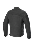 Alpinestars Garage Jacket, Smoke Gray men's urban motorcycle jacket in stretch cotton denim, back view, Tech-Air Ready.