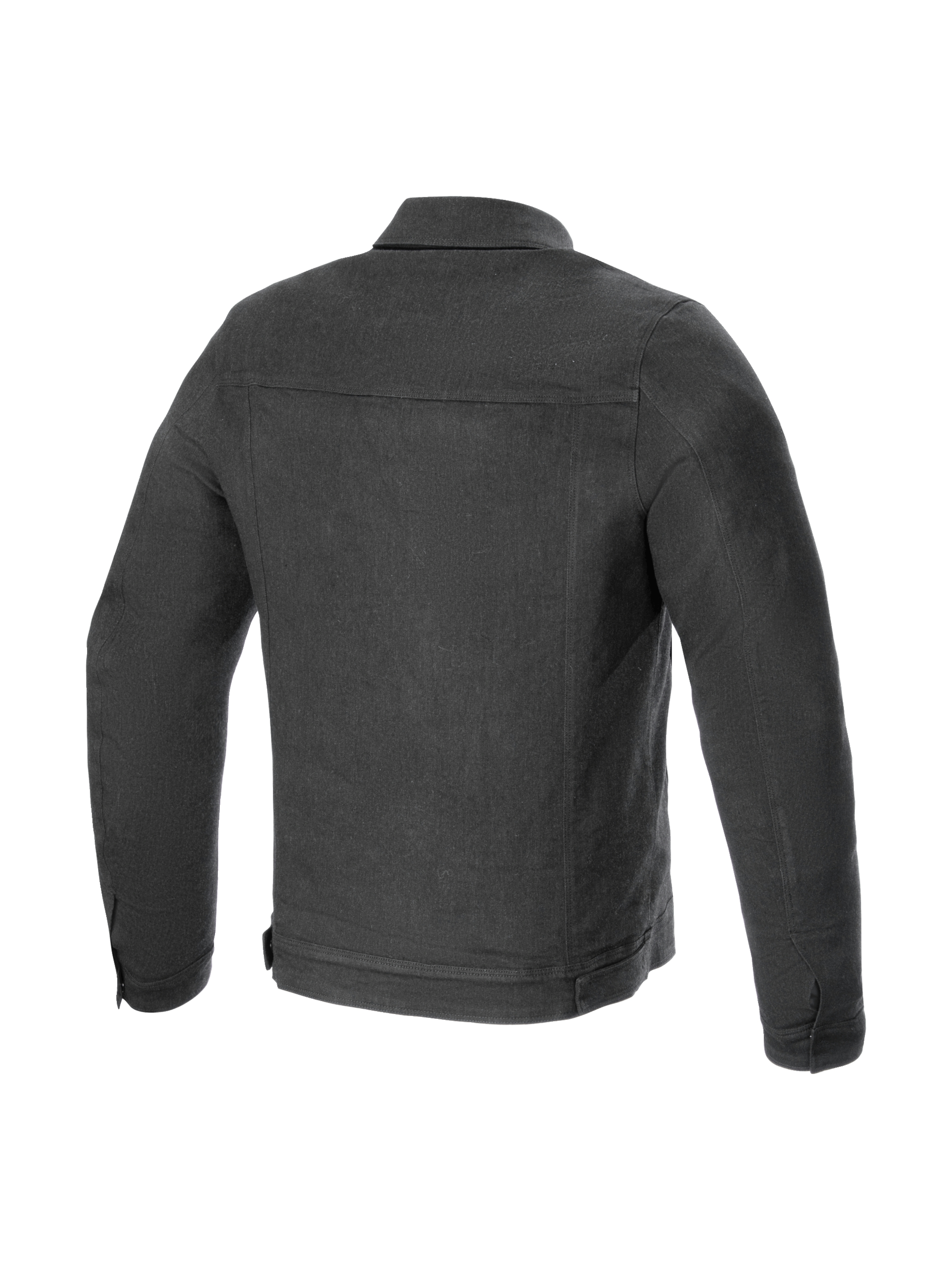 Alpinestars Garage Jacket, Smoke Gray men's urban motorcycle jacket in stretch cotton denim, back view, Tech-Air Ready.