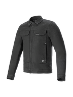 Alpinestars Garage Jacket, urban contemporary motorcycle jacket, Smoke Gray stretch cotton denim with CE Level 1 impact protection.